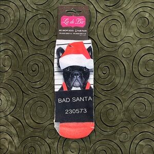 Bad Santa French Bulldog Socks